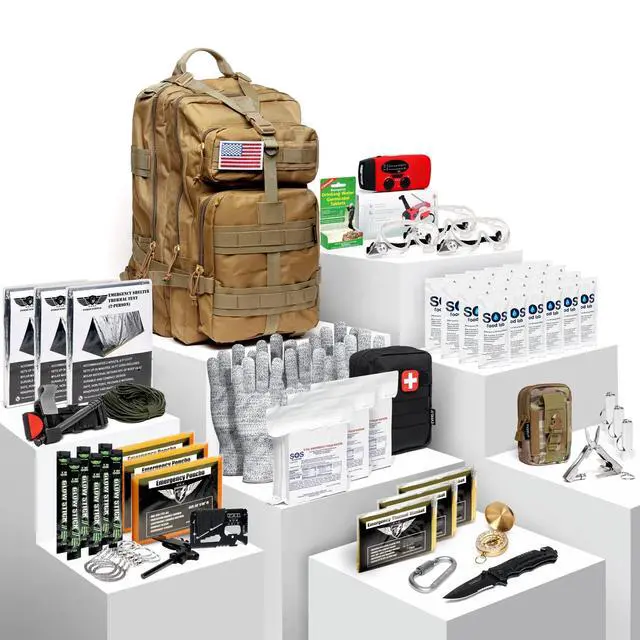Alt view image 2 of 6 - Complete 72 Hours Earthquake Bug Out Bag Emergency Survival Kit for Family. Be Prepared for Hurricanes, Floods, Tsunami, Other Disasters