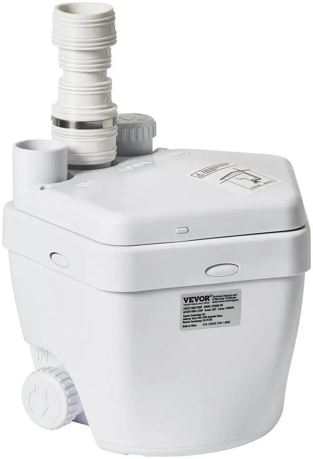 Main image of 1/3 HP 120-Volt 1750 GPH Flow 18 ft Head Under-Sink Sump Pump System with Copper Wire Motor, Heavy-Duty Utility/Laundry Drain Pump, White