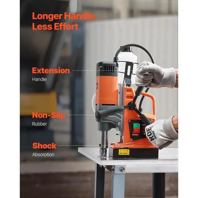 Alt view image 6 of 6 - Mag Drill Press, 1300W 1.57" Boring Diameter, 2922lbf Power Portable Magnetic Drill, 810 PRM, Electric Drilling Machine for Metal Surface, Industrial and Home Improvement