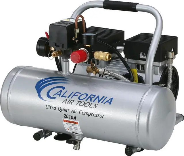 Main image of 2010A 1.0 HP Ultra Quiet and Oil-Free Air Compressor, 2 Gallon Aluminum Tank, 60 dBA Noise Level, Silver