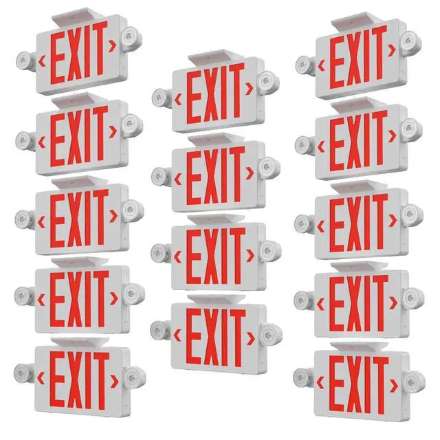 Main image of 14Pack Exit Sign with Emergency Lights,LED Emergency Exit Light with Battery Backup,AC 120/277V, Commercial Emergency Lights Combo for Business Wall Or Ceiling Mount ETL Listed