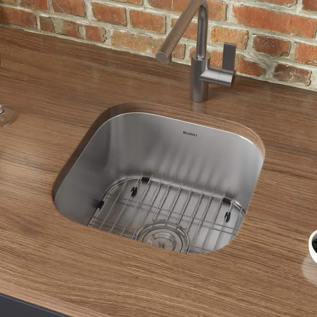Alt view image 2 of 6 - 16 x 16 Inch RVM4138 Undermount Bar Sink - 16 Gauge Stainless Steel Kitchen Sink Single Bowl with Brushed Finish hides scratches, Easy-to-Clean Undermount kitchen Sink