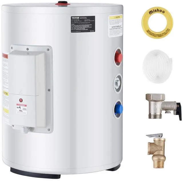Main image of 10 Gallon Electric Water Heater, Hot Water Heater 1600W, w/LED Display, Knob Control, IPX4 Waterproof, Side Connection On-Demand Heaters for Shower, Bath