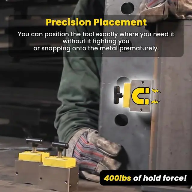 Alt view image 4 of 6 - MagSquare 400 Magnetic Welding Square Base Clamp Holder for Welding Kit, Tools, Supplies and Accessories, Magnet Switch with On/Off Capabilities, 400 lb Holding Force