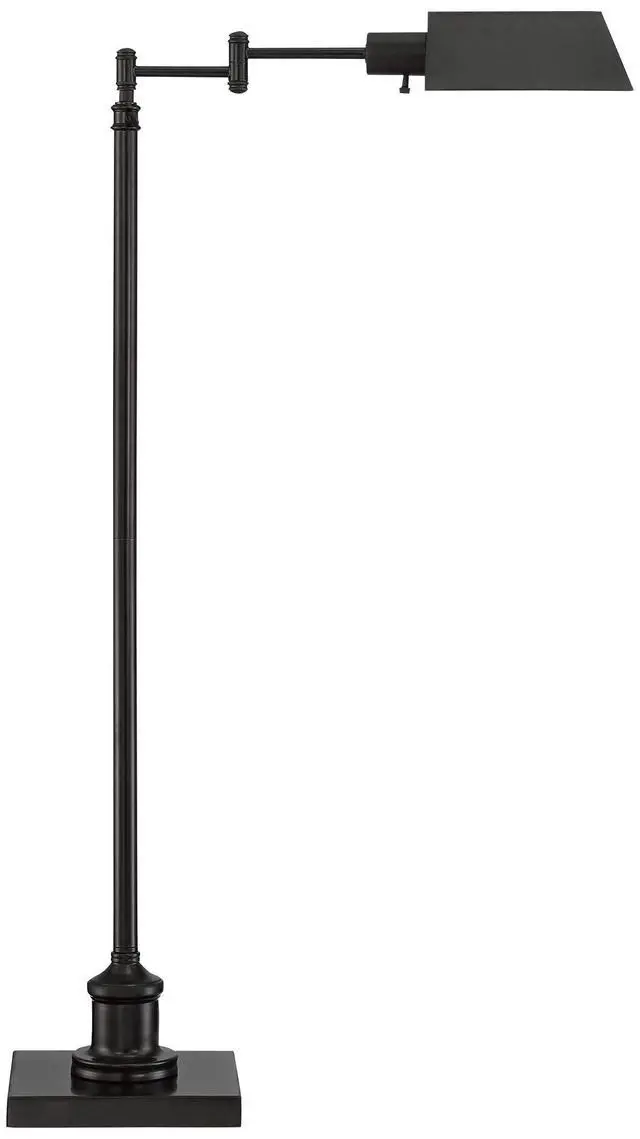 Alt view image 2 of 6 - Jenson Traditional Farmhouse Adjustable Pharmacy Floor Lamp Standing Base Swing Arm 54" Tall Dark Bronze Metal Bright Downward Light for Living Room Reading House Bedroom