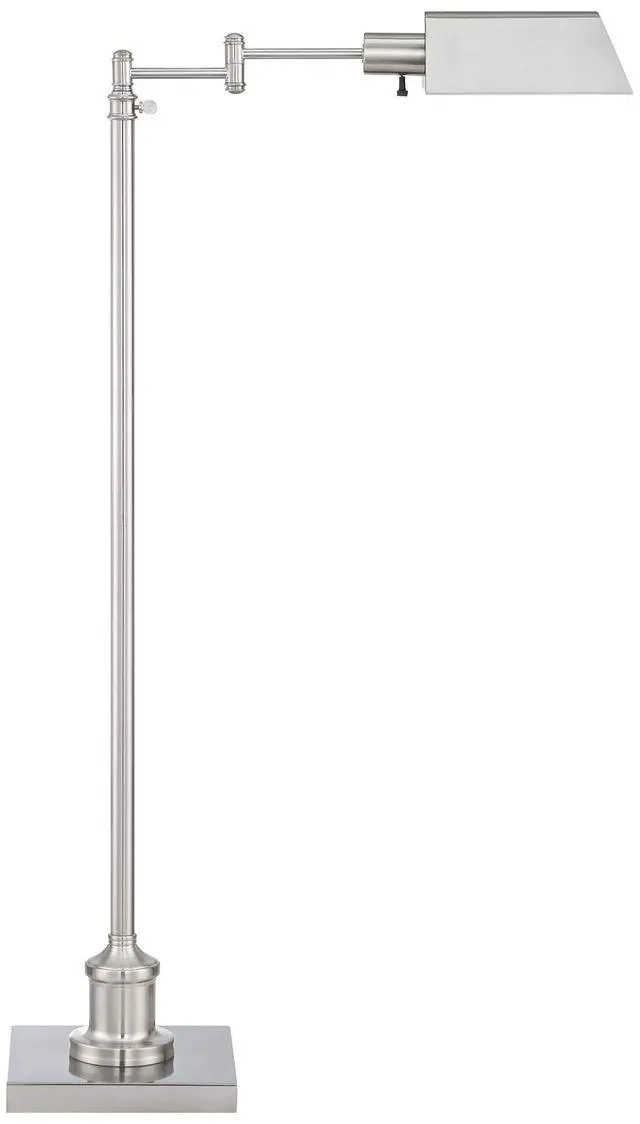 Alt view image 2 of 6 - Jenson Traditional Farmhouse Adjustable Pharmacy Light Floor Lamp Swing Arm Standing Base 54" Tall Brushed Nickel Silver Metal for Living Room Reading House Bedroom Home Office