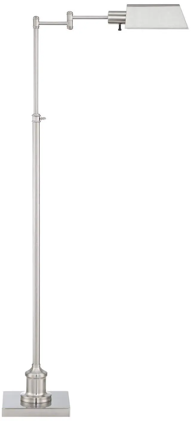 Alt view image 6 of 6 - Jenson Traditional Farmhouse Adjustable Pharmacy Light Floor Lamp Swing Arm Standing Base 54" Tall Brushed Nickel Silver Metal for Living Room Reading House Bedroom Home Office