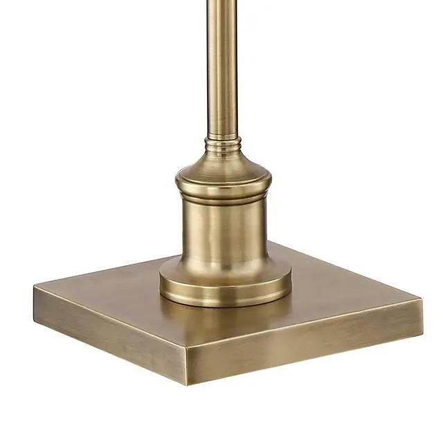 Alt view image 5 of 6 - Jenson Traditional Farmhouse Metal Adjustable Pharmacy Floor Lamp Swing Arm 54" Tall Aged Brass Metal Shade Standing Pole Light for Living Room Reading House Bedroom Home Office
