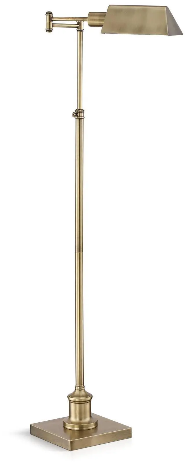 Alt view image 6 of 6 - Jenson Traditional Farmhouse Metal Adjustable Pharmacy Floor Lamp Swing Arm 54" Tall Aged Brass Metal Shade Standing Pole Light for Living Room Reading House Bedroom Home Office