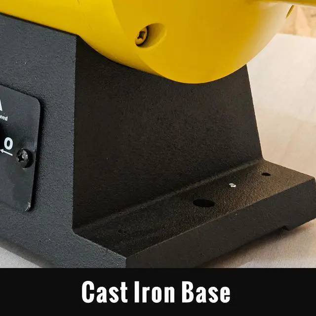 Alt view image 4 of 6 - 10 Inch Bench Buffer Polisher, Dual Speed 1750/3450RPM Electric Buffing Machine with Heavy Duty Cast Iron Based for Jewelry, Metal, Rock, Wood, Garage, Workshop