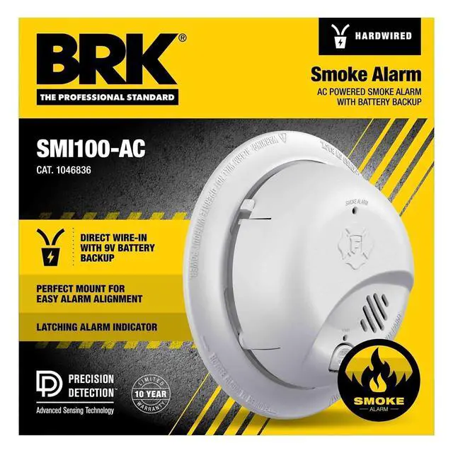 Alt view image 2 of 2 - SMI100-AC, Hardwire Interconnect Smoke Alarm with Battery Backup, 12-Pack