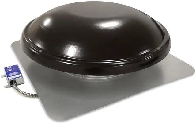Main image of GAF 1500 CFM Powered Roof Mount Attic Fan with Thermostat Controller for Up to 2800 Sq Ft | Durable Galvanized Steel Construction | Built-In Screen - ERV6BL