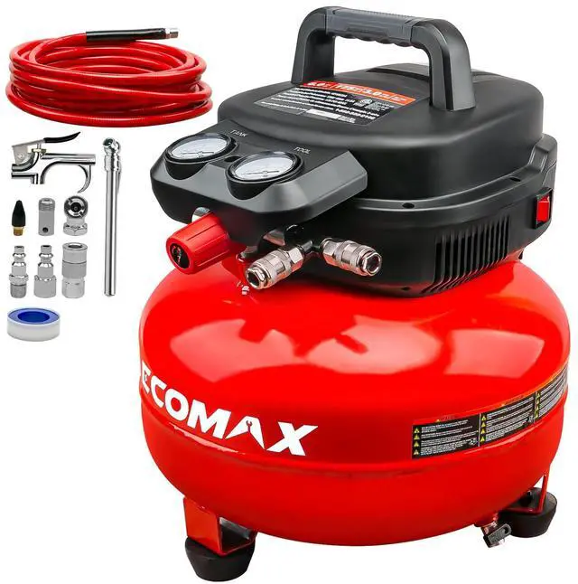 Main image of Air Compressor, 6-Gallon Pancake Air Compressor, MAX 175PSI, Compressor for Air Tools with 10 PCS Air Compressor Accessories Kit