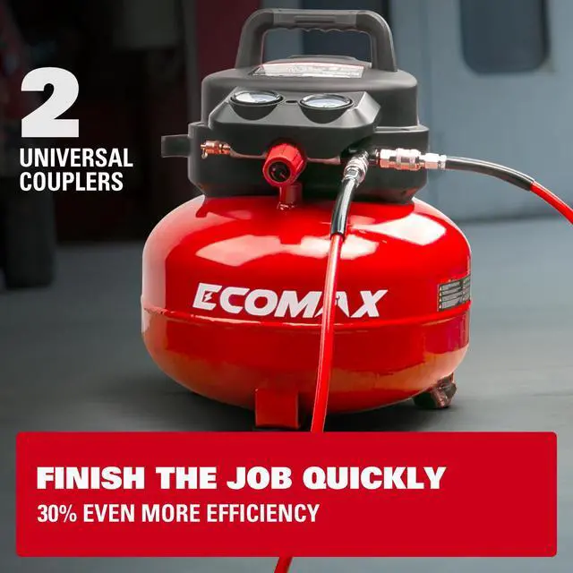 Alt view image 6 of 6 - Air Compressor, 6-Gallon Pancake Air Compressor, MAX 175PSI, Compressor for Air Tools with 10 PCS Air Compressor Accessories Kit