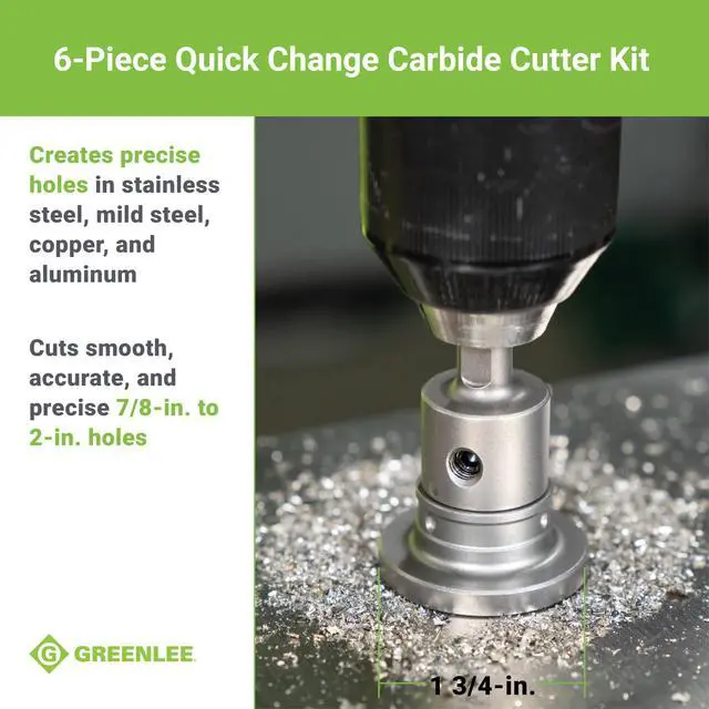 Alt view image 4 of 6 - 660 6-Piece Quick Change Carbide-Tipped Unfinished Hole Cutter Set, 7/8" - 2"