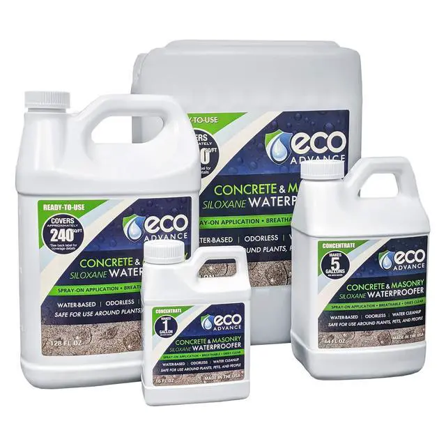 Alt view image 4 of 4 - Concrete/Masonry Siloxane Waterproofer Concentrate Makes 5 Gallons, Commercial Grade Waterproofing protectant for Concrete, Brick, Stucco, Stone - Non-Toxic Plant, Pet, People Safe