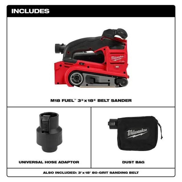 Alt view image 2 of 6 - Electric Tool M18 Fuel 3"" x18 Belt Sander