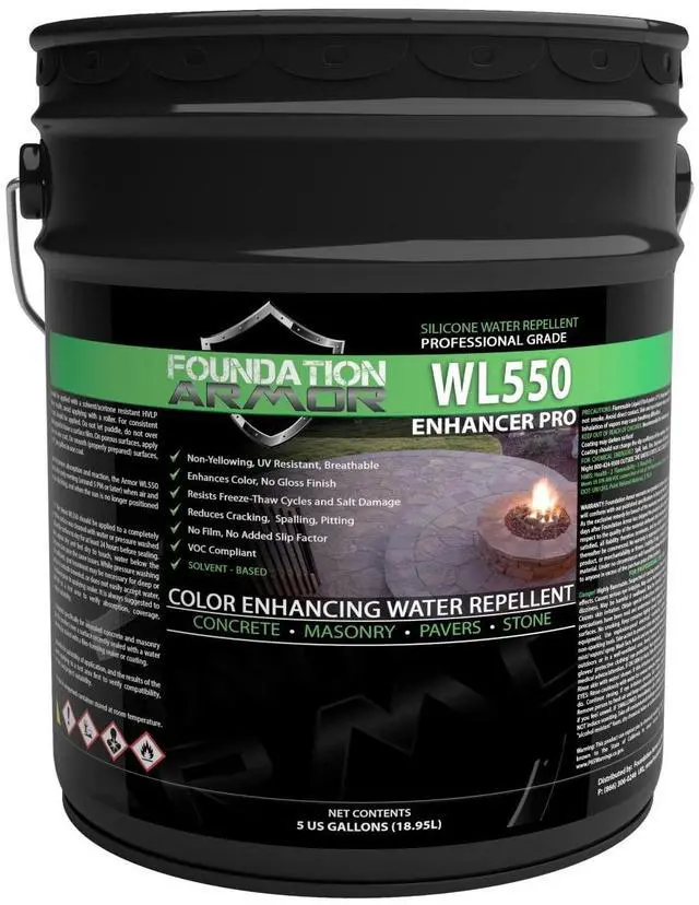 Main image of Armor WL550 Deep Penetrating Solvent-Based Matte Wet Look 5 Gallon Concrete Sealer - Professional Grade Long Lasting Matte Wet Look Sealer For Concrete, Brick, Flagstone, Bluestone, Slate, and Masonry