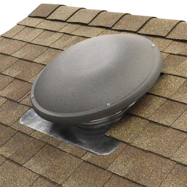 Alt view image 5 of 5 - GAF 1500 CFM Powered Roof Mount Attic Fan with Thermostat Controller for Up to 2800 Sq Ft | Durable Galvanized Steel Construction | Built-In Screen - Shingle Match Weathered Wood