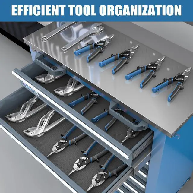 Alt view image 4 of 6 - 7-Drawer Rolling Tool Chest with Stainless Steel Countertop,Tool Chest with Secure Locking System,Tool Cabinet with 360°Wheels and Padded Feet,for Home, Garage and Office