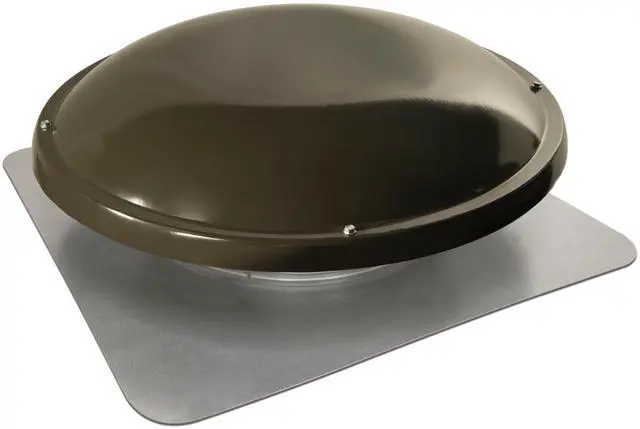 Main image of GAF 1500 CFM Powered Roof Mount Attic Fan with Thermostat Controller for Up to 2800 Sq Ft | Durable Galvanized Steel Construction | Built-In Screen - Weathered Wood