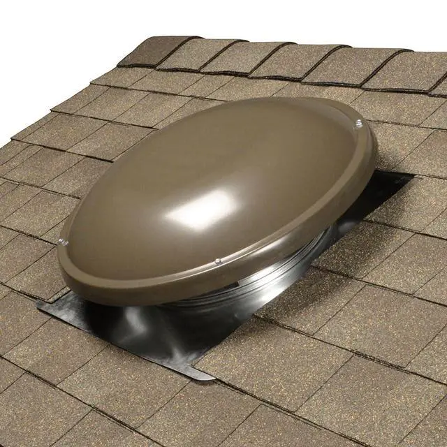 Alt view image 5 of 5 - GAF 1500 CFM Powered Roof Mount Attic Fan with Thermostat Controller for Up to 2800 Sq Ft | Durable Galvanized Steel Construction | Built-In Screen - Weathered Wood