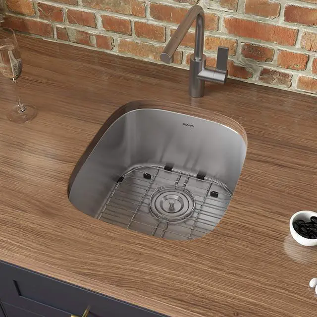 Alt view image 2 of 6 - 15 x 18 inch Undermount Bar Sink - 16 Gauge Stainless Steel Bar Prep Sink with Brushed Finish hides scratches - Easy-to-Clean Undermount Sink - RVM4110