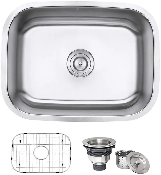 Main image of 24" Inch RVM4132 Undermount Kitchen Sink - 16 Gauge Stainless Steel Kitchen Sink Single Bowl with Brushed Finish hides scratches, Easy-to-Clean Undermount Sinks
