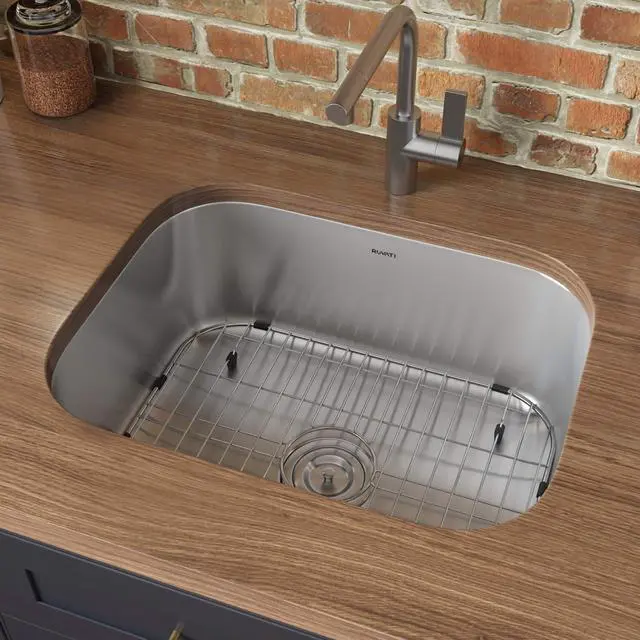 Alt view image 2 of 6 - 24" Inch RVM4132 Undermount Kitchen Sink - 16 Gauge Stainless Steel Kitchen Sink Single Bowl with Brushed Finish hides scratches, Easy-to-Clean Undermount Sinks