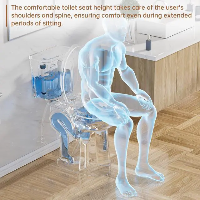 Alt view image 4 of 6 - 21 Inch High Toilet Elongated Extra Tall Toilets with Comfort Height Toilet Seat & 1.28 GPF Single Flush, Suitable For Seniors & Tall Person