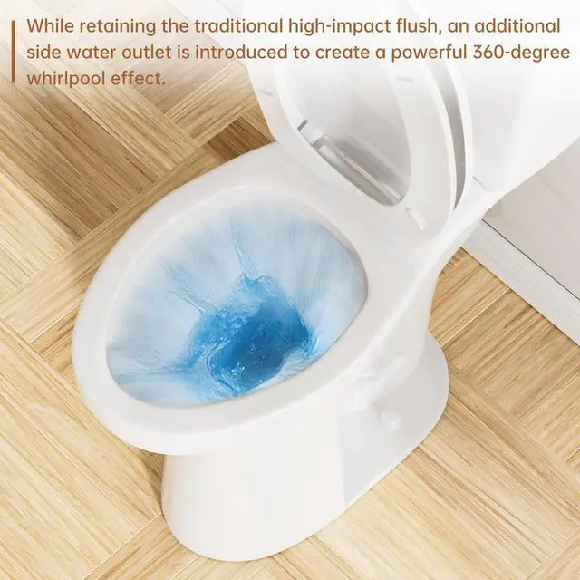 Alt view image 5 of 6 - 21 Inch High Toilet Elongated Extra Tall Toilets with Comfort Height Toilet Seat & 1.28 GPF Single Flush, Suitable For Seniors & Tall Person