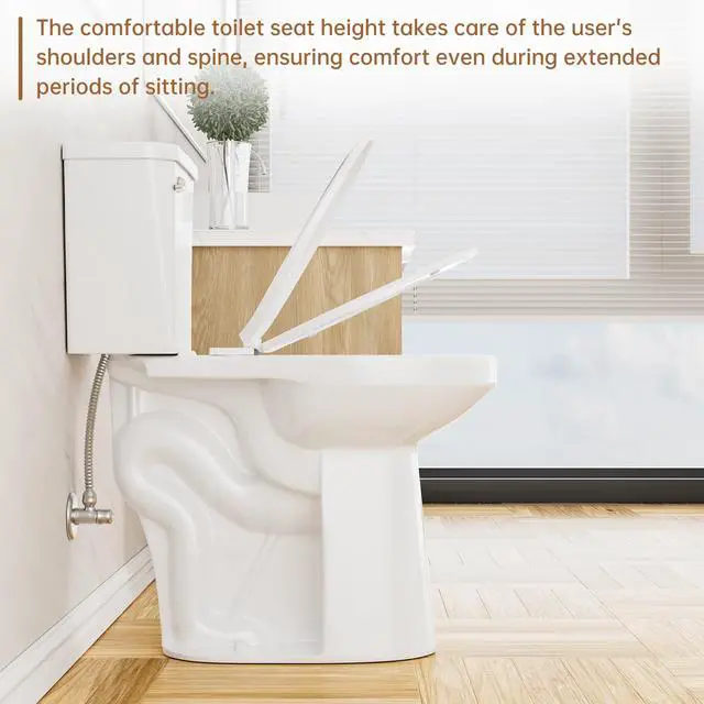 Alt view image 6 of 6 - 21 Inch High Toilet Elongated Extra Tall Toilets with Comfort Height Toilet Seat & 1.28 GPF Single Flush, Suitable For Seniors & Tall Person