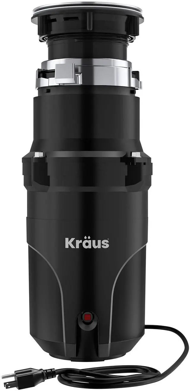 Main image of WasteGuard 1/3 HP Ultra-Quiet Garbage Disposal with Quick Connect, Kitchen Sink Drain Cover, Power Cord and Flange Included, KWD100-33MBL