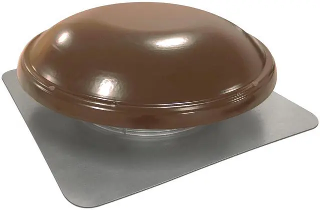 Main image of GAF 1500 CFM Powered Roof Mount Attic Fan with Thermostat Controller for Up to 2800 Sq Ft | Durable Galvanized Steel Construction | Built-In Screen - Brown