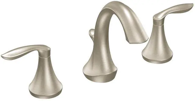 Main image of Eva Brushed Nickel Two-Handle High-Arc Widespread Bathroom Faucet, Bathroom Faucets for Sink 3 Hole Setup with Drain Trim, (Valve Required), T6420BN