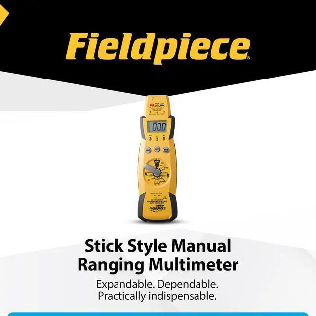 Alt view image 6 of 6 - HS33 Expandable Manual Ranging Stick Multimeter for HVAC/R 400A Clamp - Non-Contact Voltage with Temperature to 1000°F - Capacitance and K-Type Thermocouple - HVAC Electrical Tester