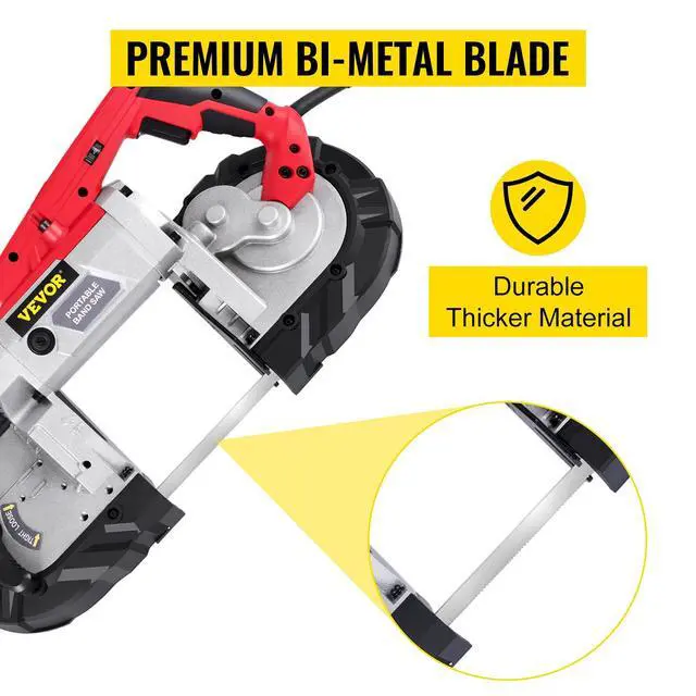 Alt view image 5 of 6 - Portable Band Saw, 5Inch Cutting Capacity Corded BandSaw, Variable Speed Hand held Band Saw,10Amp Motor Portable Bandsaw, Deep Cut Bandsaw for Metal Wood Tubing Pipes Rebar and Plastic