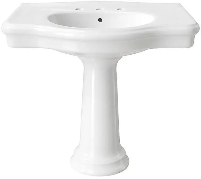 Main image of Darbyshire 34"W x 22.5" D x 32" H Large Bathroom Pedestal Sink. Vitreous China with Overflow, 8 in. Widespread Faucet Holes