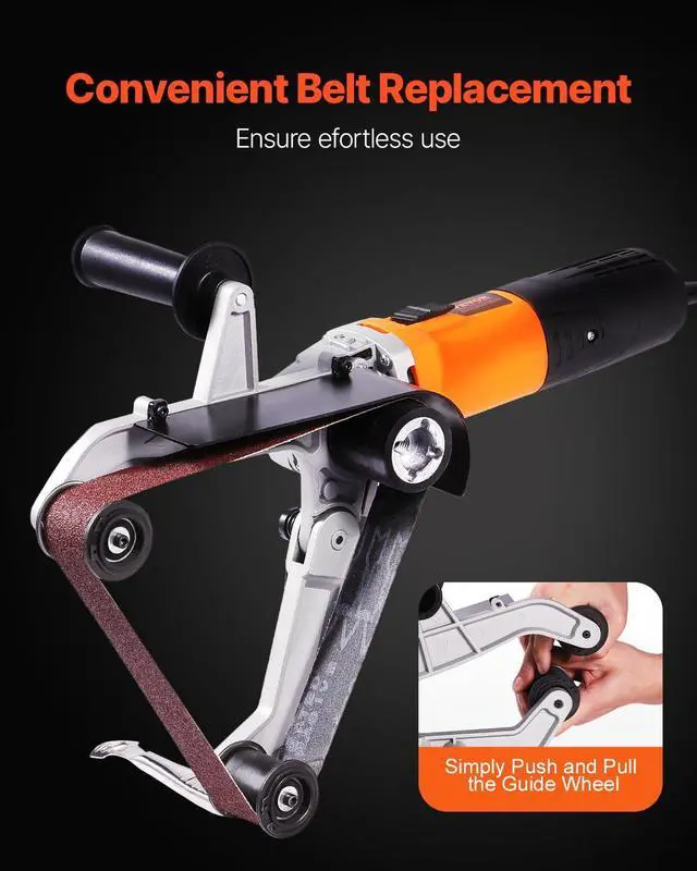 Alt view image 5 of 6 - 1000W Pipe Belt Sander, 6-Speed Tube Polisher 1100-3200rpm, Handheld Grinding Sanding Tool with 3PCS Sanding Belts, Ideal for Rust Burnishing Finishing Removal