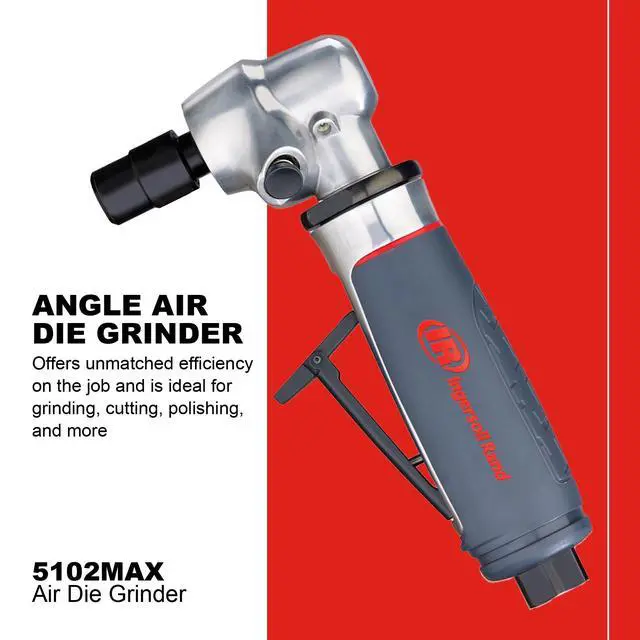 Alt view image 2 of 6 - 5102MAX Air Die Grinder Right Angle, Ergonomic Grip, 0.4 HP and 20,000 RPM Motor, Lightweight Tool, Spindle Lock, Grey