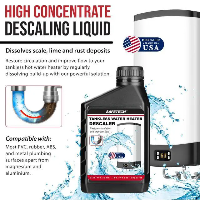 Alt view image 6 of 6 - Tankless Water Heater Flushing Kit with 5-Gallon Screw-Top Lid, Premium Hoses, 1/6 HP Utility Pump, 4 Quarts Descaler, and Pump Grate