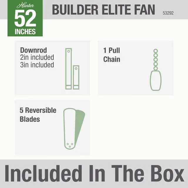 Alt view image 4 of 6 - Indoor / Outdoor Ceiling Fan, with pull chain control - Builder Elite 52 inch, New Bronze, 53292