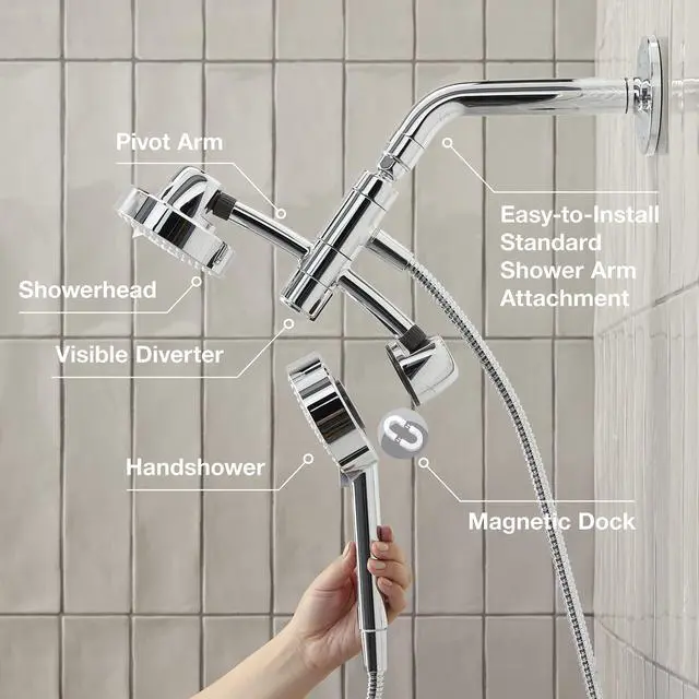 Alt view image 3 of 6 - K-23218-CP Awaken 2-in-1 Multifunction Shower Combo Kit, Durable Materials, Versatile Spray, Polished Chrome