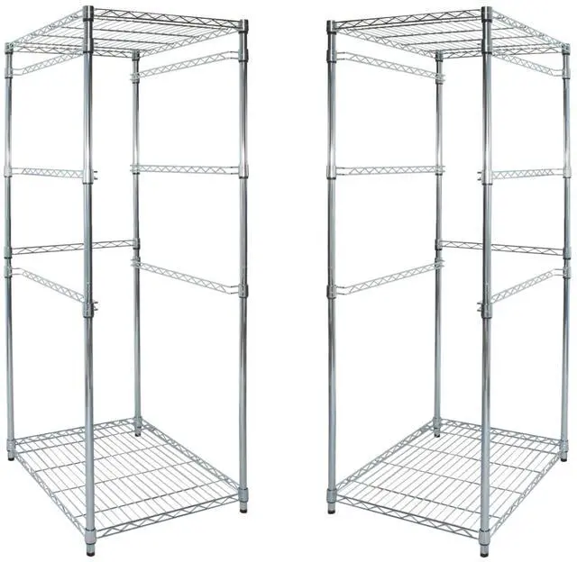 Main image of 2 Pack 5-Tier Steel Tote Rack - Maximize Space, Declutter, Organization, NSF Certified, Bin Storage for Garage, Pantry, Kitchen, Workspace, 5 Shelves, 31 x 23 x 68, Zinc