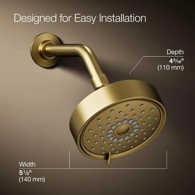 Alt view image 3 of 6 - 22170-2MB Purist® Three-function showerhead, 2.5 gpm, Vibrant Brushed Moderne Brass