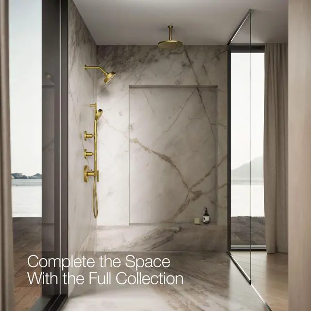 Alt view image 6 of 6 - 22170-2MB Purist® Three-function showerhead, 2.5 gpm, Vibrant Brushed Moderne Brass