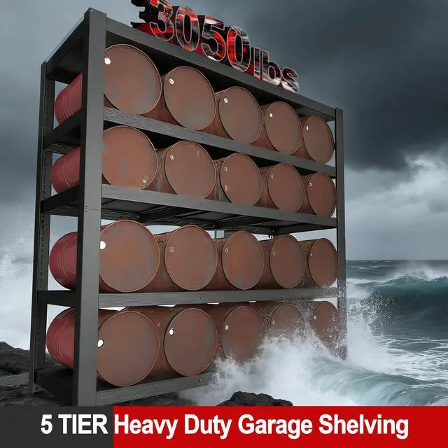 Alt view image 4 of 6 - 84" H Garage Shelving,Storage Shelves 3050LBS Heavy Duty Storage Shelves,Adjustable Metal Shelving,for Garage,Warehouse,Basement,Pantry 84" H x 55" W x 24" D