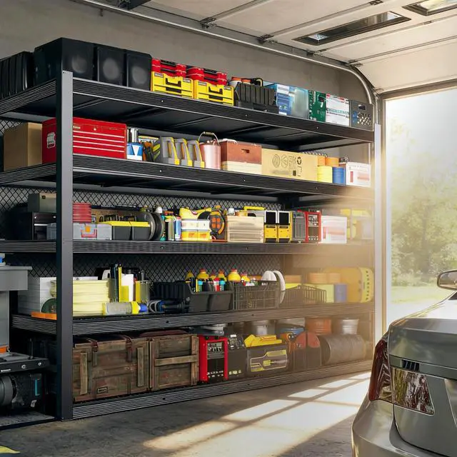Alt view image 6 of 6 - 84" H Garage Shelving,Storage Shelves 3050LBS Heavy Duty Storage Shelves,Adjustable Metal Shelving,for Garage,Warehouse,Basement,Pantry 84" H x 55" W x 24" D