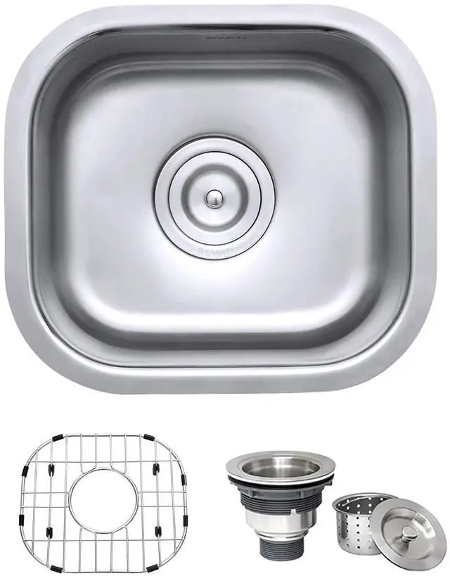 Main image of 13" by 15" Inch RVM4136 Undermount Bar Sink - 16 Gauge Stainless Steel Kitchen Sink Single Bowl with Brushed Finish hides scratches, Easy-to-Clean Undermount kitchen Sink