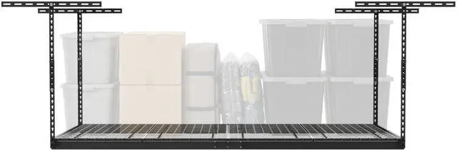 Main image of MonsterRax Overhead Garage Storage Rack - 4 x 8 Ceiling Racks for Garage Shelving, Organization, Adjustable Hanging Storage, Grey, 12"- 21" Height Adjustment